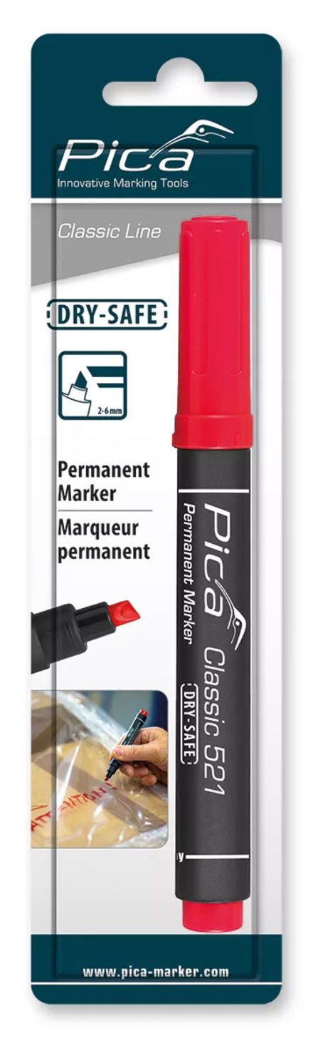 Marqueur pica classic 521 permanent biseauté rouge PICA - 52140