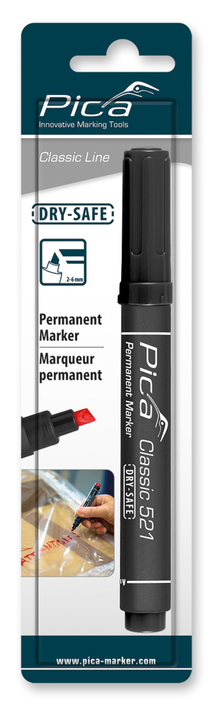 Marqueur pica classic 521 permanent biseauté noir PICA - 52146