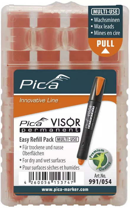 Etui de 4 mines pica visor permanent fluo - orange PICA - 991054