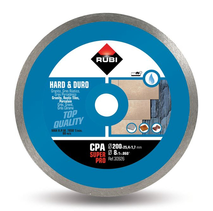 Disque diamant pour matériaux durs continu cpa 200 superpro RUBI - 30926
