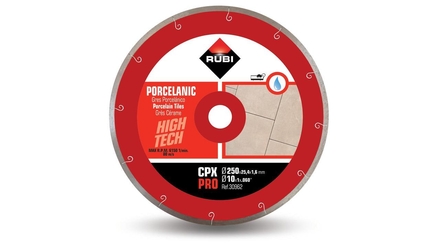 Disque diamant pour grès cérame gris 250 mm cpx 250 pro RUBI - 30962