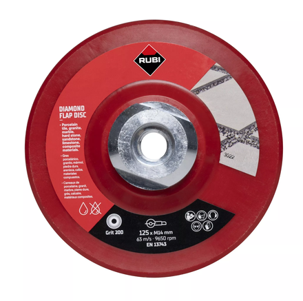 Disque de meulage à lamelles diamantées 200 Ø125MM RUBI - 32939