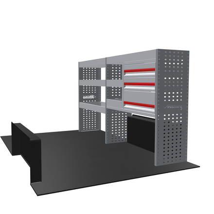 MODULE DOUBLE ÉTAGÈRES ET TIROIRS CUSTOM 2013 - 2023 FORD - GAUCHE - RHINO PRODUCTS - MR009-DSTM33