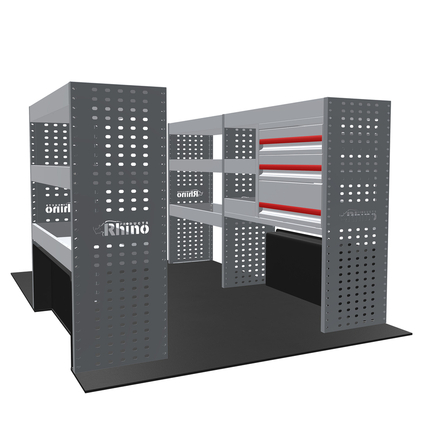 PLEINE CONFIGURATION - 3 MODULES ÉTAGÈRES ET TIROIRS EXPERT 2016- PEUGEOT - GAUCHE ET DROITE - RHINO PRODUCTS - MR035-DSEX16