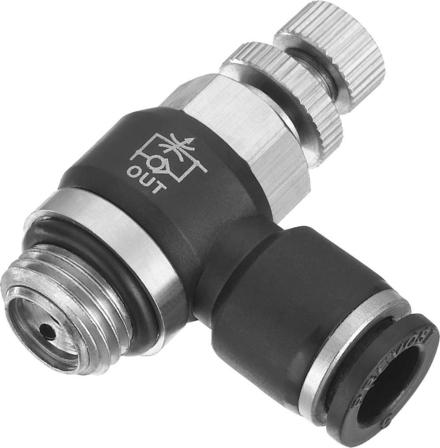 Regleur de debit male cylindrique a molette 8mm g1/8 - 01787