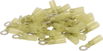 Sachet 50 cosses a oeil thermoretractable jaune pour fil 4 a 6mm² m6 - 272150