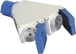 Adaptateur fiche mâle CE17 avec 2 prises femelles à clapet 2P+T 230V - 3267