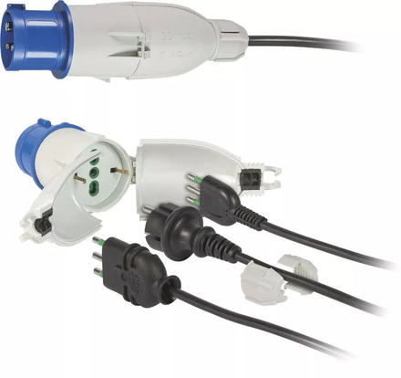 Adaptateur pour transformer câble avec prise francaise ou autres rallonge + fiche mâle CE17 - 3269