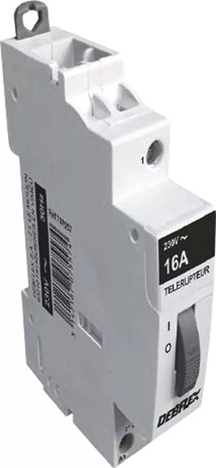 Télérupteur unipolaire 16A modulaire pour tableau électrique - Gris - 3308