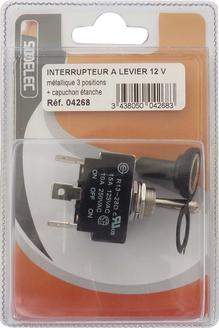 Intera levier 3 pos+capuchon etanche/coque SODELEC - 04268