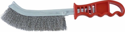 Brosse acier inox, dos en acier, poignee plastique - 04928