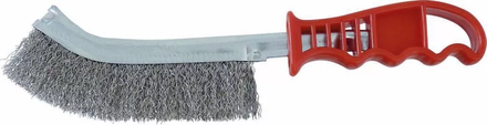 Brosse acier inox, dos en acier, poignee plastique - 04928