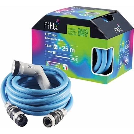 TUYAU D'ARROSAGE EXTENSIBLE AVEC RACCORDS ET PISTOLET MULTI JET - 25M - FITT - 06437