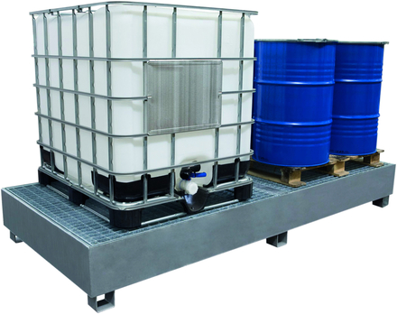 BAC DE RETENTION ACIER GALVA P/ 2 CUBITAINER 1100L -08327