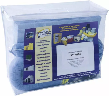 KIT INTERVENTION P/ HYDROCARBURES CAPACITE ABSORP 20L -08346
