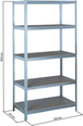 5 etageres 250kg p/etagere+clips bois acier galva STILKER - 09063