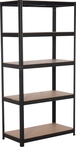 Etagère noire 5 tablettes bois 1800x900x450mm max 1,25T STILKER - 09070