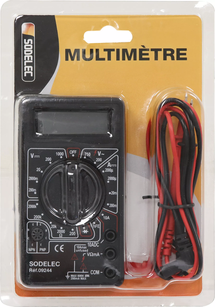 Multimetre digital noir STILKER - 09244