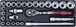 Module cles a cliquet+rallonges + 20 douilles STILKER - 09302