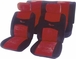 HOUSSE 100% POLYESTER VELOURS ROUGE/NOIR - 09620