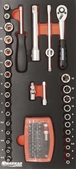 Module mousse finition metal douilles radio 1/4' DRAKKAR TOOLS - 09703