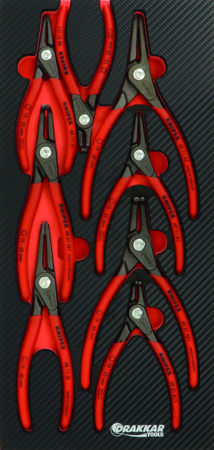 Module mousse finition carbone 8 pinces circlips KNIPEX - 09893