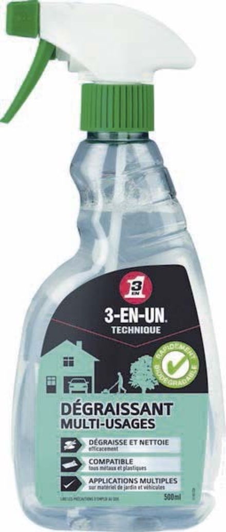 PULVERISATEUR 500 ML 3EN1 DEGRAISSANT MULTI USAGE VERT - 09950