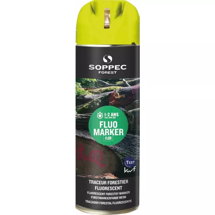 Aerosol traceur forestier jaune fluo 500ml SOPPEC - 10136