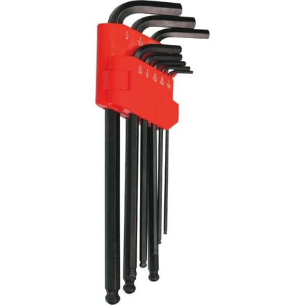 8 CLES MALES COUDEES HEXAGONALES LONGUES EN POUCE SUR CARTE - 10656