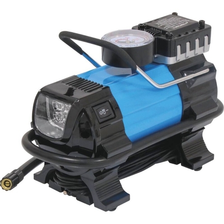 Mini compresseur 12v + 3 adaptateurs + lampe a led STILKER - 11250