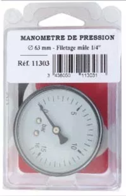 Manometre 1/4' cee diam 63mm /coque - 11305