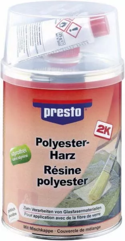 Resine polyester 1kg sans styrene PRESTO - 12052