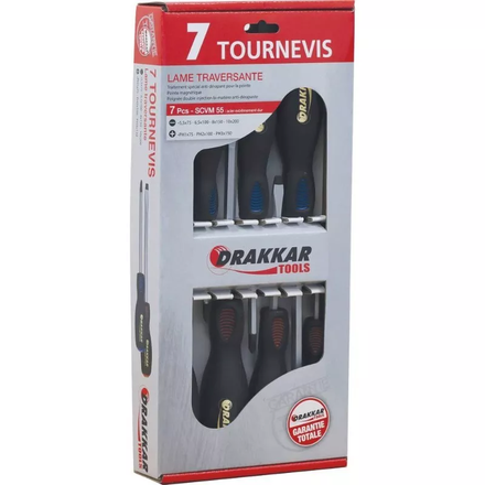 Jeu de 7 tournevis lame traversante dt DRAKKAR TOOLS - 13338