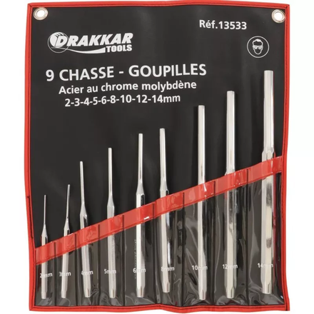 Lot de 9 chasses goupille dt DRAKKAR TOOLS - 13533