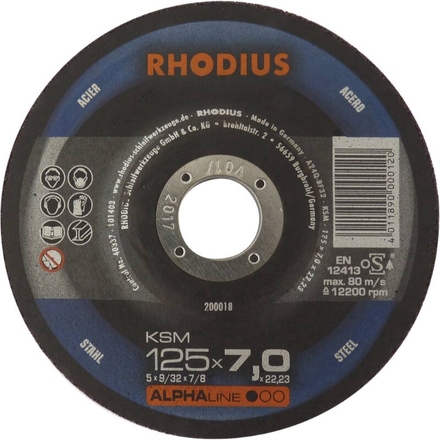 Lot 25 meules ebarbage acier 125x7x22 RHODIUS - 14066