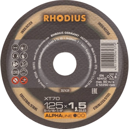 Lot 10 disques tronc. 1.5mm d.125 RHODIUS - 14148