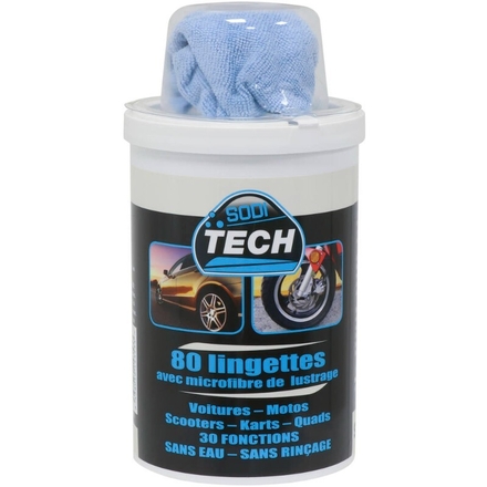 80 lingettes nettoyage multi usage sans eau + microfibre DRAKKAR EQUIPEMENT - 14353