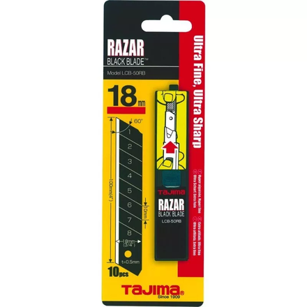 Boite de 10 lames 18mm noire razar black TAJIMA - 14612