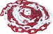 SACHET 25M CHAINE SIGNALISATION -PLASTIQUE- BLANC / ROUGE -14860