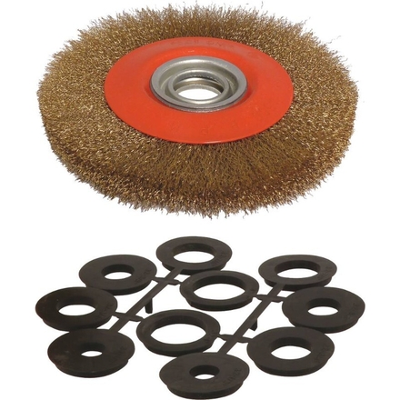 BROSSE MÉTALLIQUE 200X32MM AVEC BAGUES M - UNIVERSEL - 15530