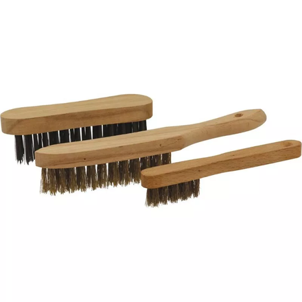 LOT DE 3 BROSSES METALLIQUES FIL ACIER LAITONNE--15876