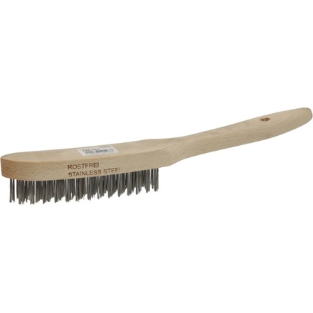 Brosse manuelle manche bois fil 0.30 inox droit - 15974