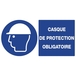 Panneau signalisation casque de protection obligatoire 320x200mm TALIAPLAST - 16515