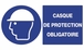 Panneau signalisation casque de protection obligatoire 320x200mm TALIAPLAST - 16515
