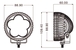 Phare de travail rond 6 led 18w 1200 lumens longue portee SCHRADER - 17042