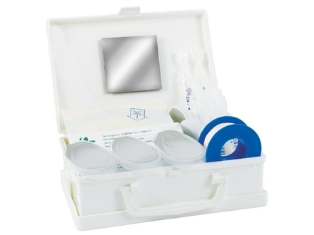 Coffret de secours lave oeil avec support mural et poignee de transport - 17189
