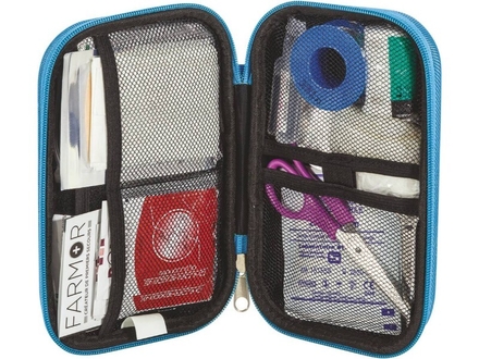 Trousse de secours ateliers mecaniques 2/4 personnes bleu fluo - 17191
