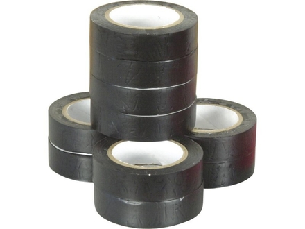 Lot de 10 rlx pvc electr.15mmx10m noir - 17203