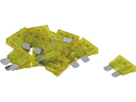 25 FUSIBLE UNIVERSEL ENFICHABLE 20A JAUNE 19*122*5 - 17330