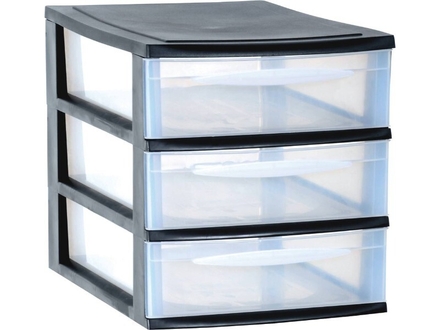 Tour 3 tiroirs pm 255x360x275 noir EDA - 17734